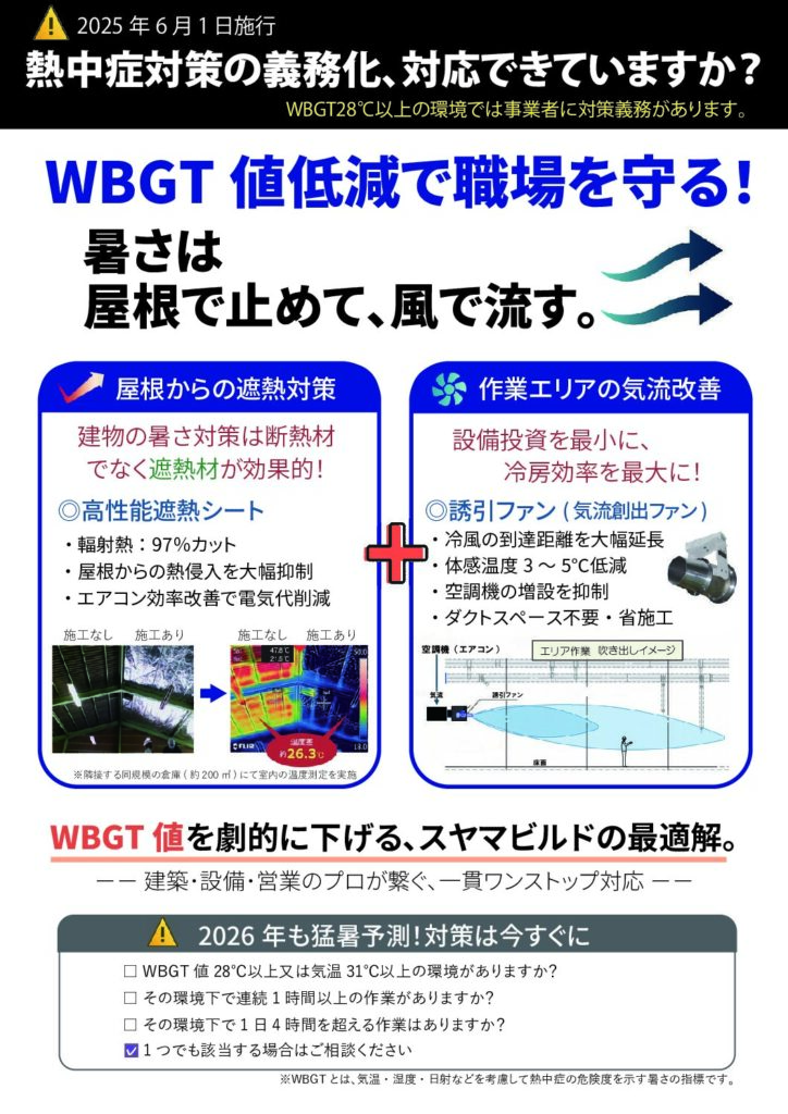 工場・倉庫の暑熱対策｜遮熱・気流改善